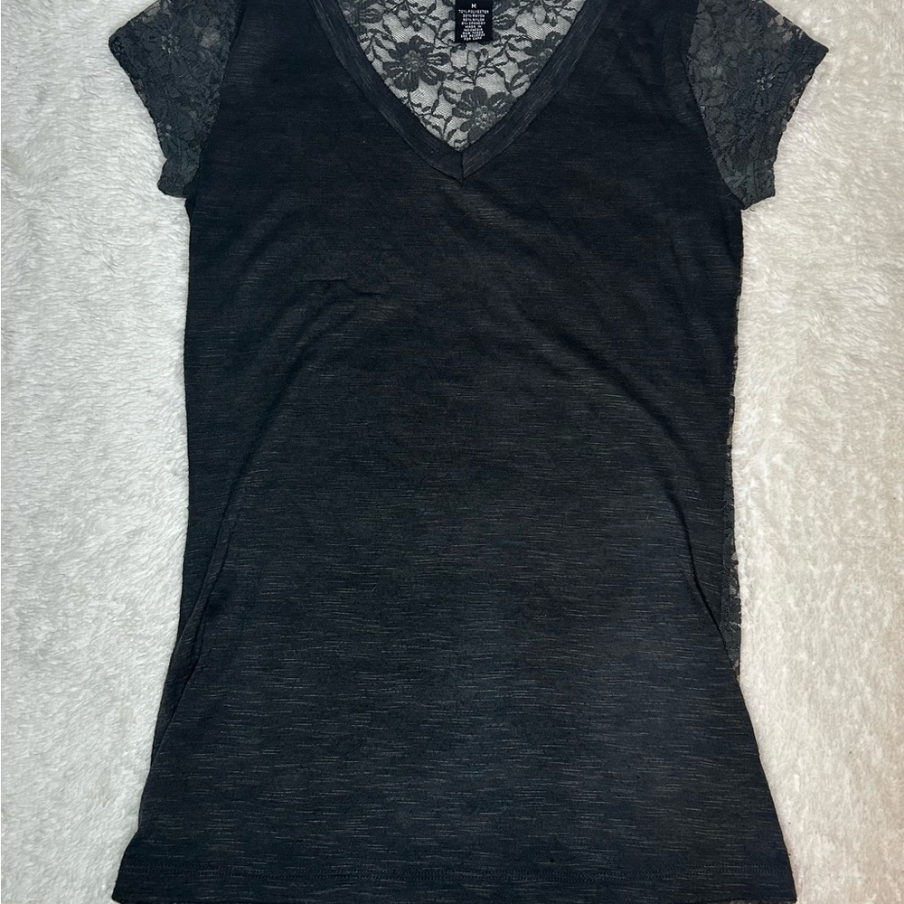 Rue21 Full Back Lace Women's Top-Grey
